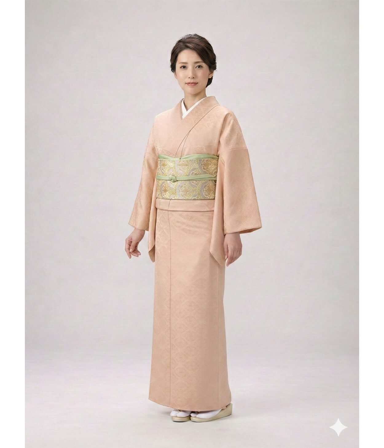 色無地・薄い紺色 一つ紋入り