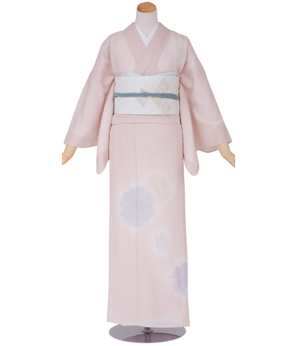 絽・ネールピンク ボカシ雪輪取り