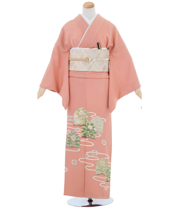 色留袖・ピンク色 兎に吉祥