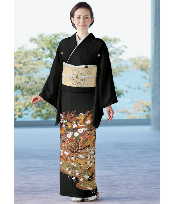 黒留袖・黒色 鳥・花色々